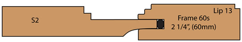 cross section of the Riverdale Raised Panel Door